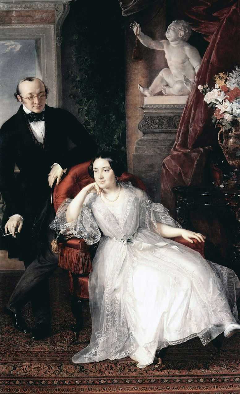 Portrait of Nikolai Ivanovich And Nadezhda Mikhailovna Behr by Vasily Tropinin, 1850